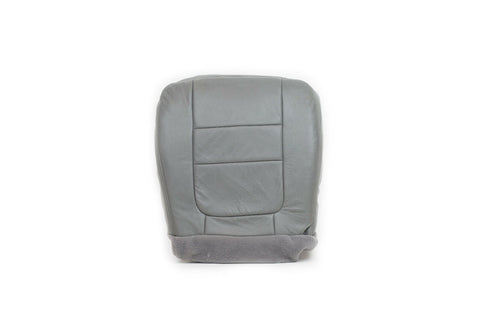 2001 Ford F350 Lariat Dually PERFORATED Leather Driver Bottom Seat Cover Gray - usautoupholstery