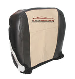 07 Ford Expedition Driver Bottom Leather Seat Cover 2 Tone Tan / Black - usautoupholstery