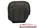 2002 Chevy 2500HD 3500 LT Z71 Driver Side Bottom LEATHER Seat Cover Dark Gray - usautoupholstery