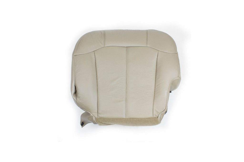US Auto Nation Genuine Leather Driver Bottom Seat Cover – 01-02 Chevy Silverado 2500HD, Tan