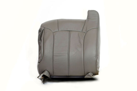 99-02 Chevy 1500HD 2500HD 3500 LT -Driver Side LEAN BACK Leather Seat Cover Gray - usautoupholstery