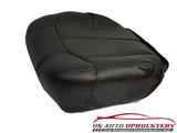 99-02 Chevy 1500 HD 2500 HD 3500 LT Driver Bottom Leather Seat Cover Dark Gray - usautoupholstery