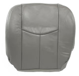 03-07 Chevy Silverado 3500 LT Driver Side Bottom LEATHER Seat Cover Gray - usautoupholstery